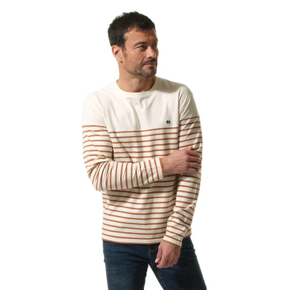 Barna csíkos kereknyakú felsö_S