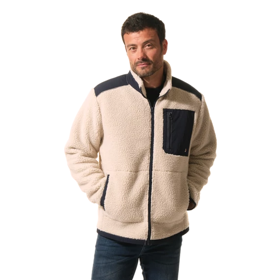 Ekrü sherpa kabát