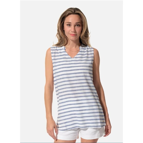 Ujjatlan kék csíkos felsö_M