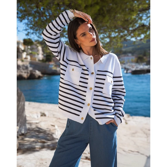 Elegáns női zsebes kardigán XS