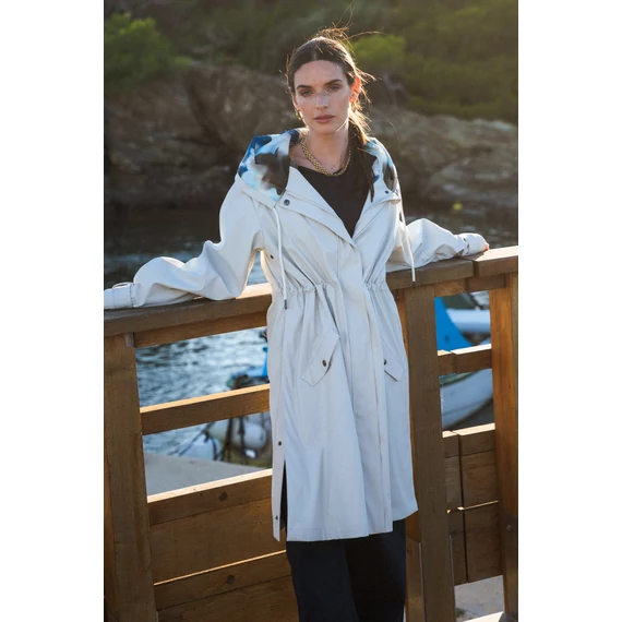 Elegáns női esőkabát mintás béléssel XS